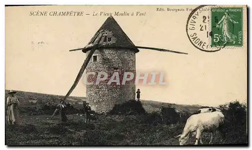 Cartes postales Le vieux moulin a vent Vache