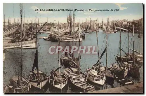 Cartes postales Bateau de Peche Les Sables D&#39Olonne Vue panoramique du port
