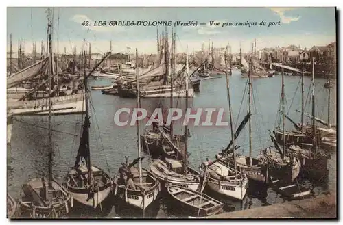 Cartes postales Bateau de Peche Les Sables D'Olonne Vue panoramique du port