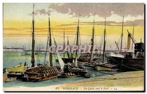 Ansichtskarte AK Bateau de Peche Bordeaux Les quais vers le port
