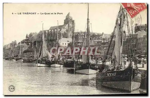 Cartes postales Bateau de Peche La Treport Le quai et le port