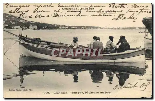 Ansichtskarte AK Bateau de Peche Cannes Barque Pecheurs au port