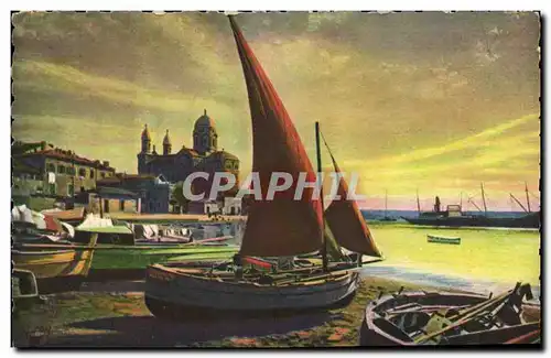 Cartes postales Bateau de Peche Saint Raphael Le port et Notre Dame de la Victoire