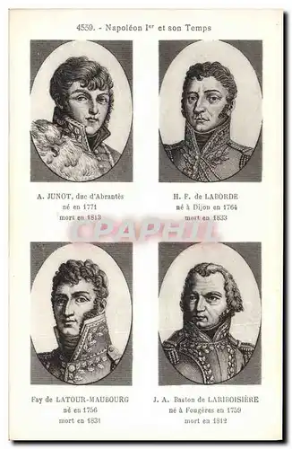 Cartes postales Napoleon 1er Junot Laborde Latour Maubourg Lariboisiere