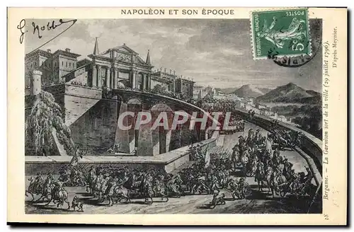 Cartes postales Napoleon 1er Bergane la garnison sort de la ville 29 juillet 1796