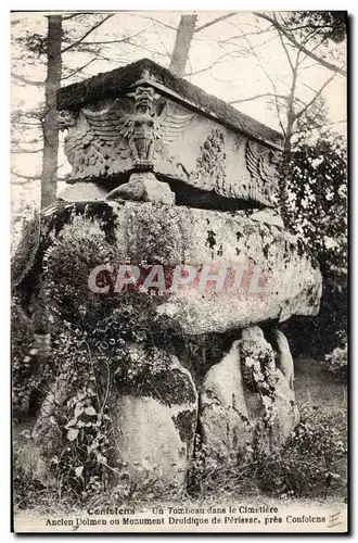 Ansichtskarte AK Confolens Un tombeau dans le cimetiere Ancien dolmen Monument Druidique de Perissac