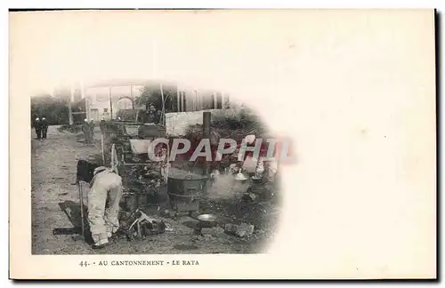 Cartes postales Fantaisie Militaria Au cantonnement Le rata