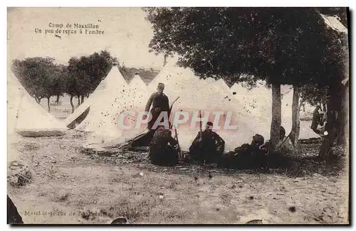 Cartes postales Fantaisie Militaria camp de Massillan Un peu de repos a l&#39ombre