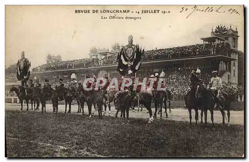 Cartes postales Fantaisie Militaria Revue de Longchamp 14 juillet 1910 Les officiers etrangers