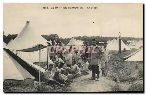 Cartes postales Fantaisie Militaria Le camp des Cercottes La soupe