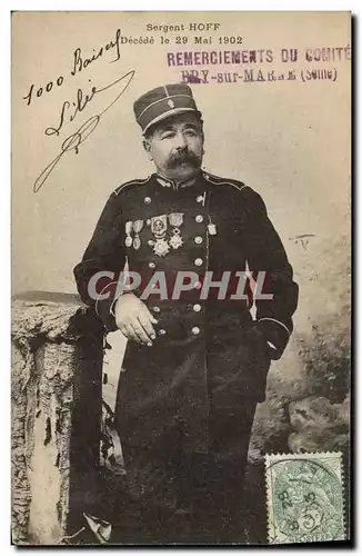 Cartes postales Fantaisie Militaria Sergent Hoff Decede la 29 mai 1902 Bry sur marne