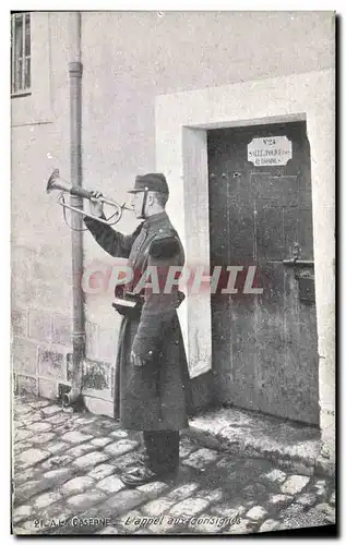 Cartes postales Fantaisie Militaria A la caserne L&#39appel aux consignes