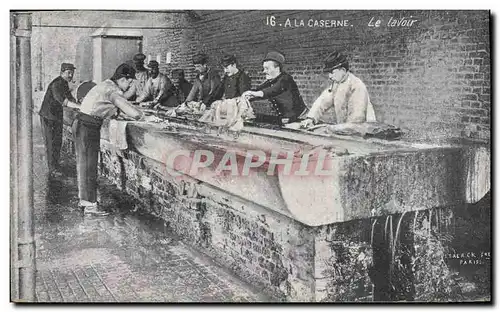 Cartes postales Fantaisie Militaria A la caserne le lavoir