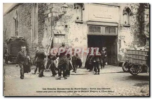 Ansichtskarte AK Fantaisie Militaria Les grandes manoeuvres du Nord Ouest Sortie des officiers General Hagron a l