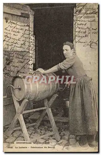 Ansichtskarte AK Folklore Normandie La laiterie Fabrication de beurre TOP