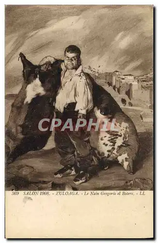 Ansichtskarte AK Nain Nains Salon 1908 Zuloaga Le nain Gregorio el Botero