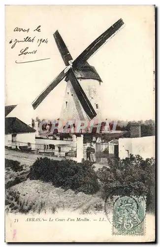 Ansichtskarte AK Moulin a vent Arras Le cours du moulin