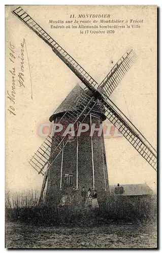 Ansichtskarte AK Moulin a vent Montdidier Moulin sur la route de Montdidier a Tricot