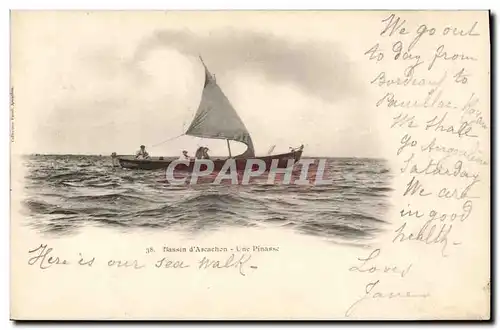 Cartes postales Bateau de Peche Bassin d'Arcachon Une pinasse