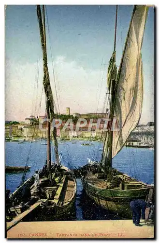 Cartes postales Bateau de Peche Cannes Tartanes dans le port