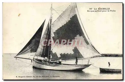 Cartes postales Bateau de Peche La Rochelle Barque de peche partant pour la peche