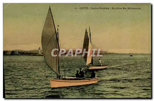 Cartes postales Bateau de Peche Cette En pleine Mediterranee