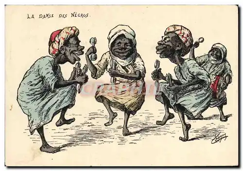 Ansichtskarte AK Fantaisie Illustrateur Afrique du Nord La danse des niegros
