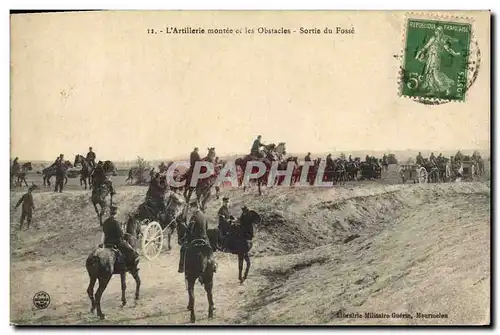 Cartes postales Fantaisie Militaria L&#39artillerie montee et les obstacles Sortie du fosse