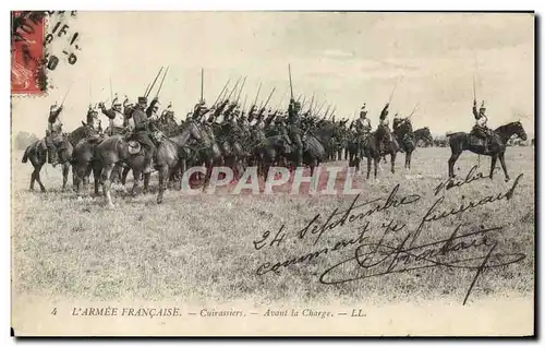 Cartes postales Fantaisie Militaria Cuirassiers Avant la charge