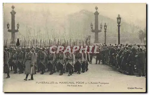 Cartes postales Fantaisie Militaria Funerailles du Marechal Foch L&#39armee francaise