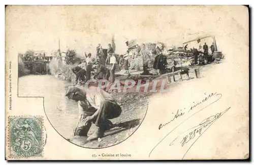 Ansichtskarte AK Fantaisie Militaria Cuisine et lessive