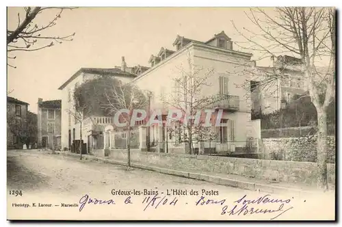 Cartes postales Poste Greoux les Bains L&#39hotel des postes