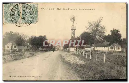 Ansichtskarte AK Camp de Chalons Phare et baraquements Militaria