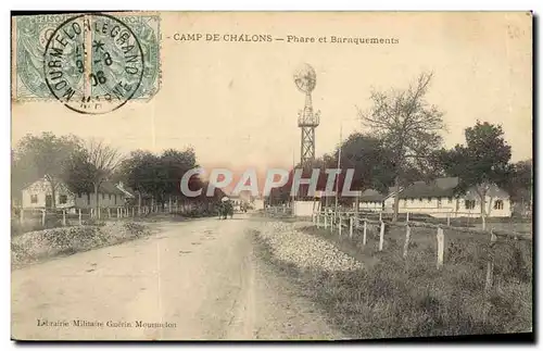 Cartes postales Camp de Chalons Phare et baraquements Militaria