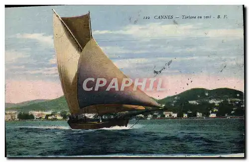 Cartes postales Bateau Peche Cannes Tartane au vent