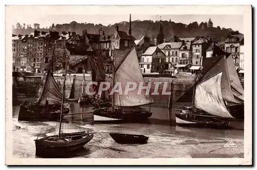 Cartes postales Bateau Peche Honfleur Le port et la Cote de Grace