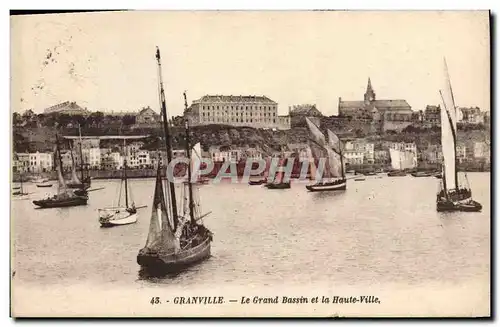 Cartes postales Bateau Peche Granville Le grand bassin et la Haute ville