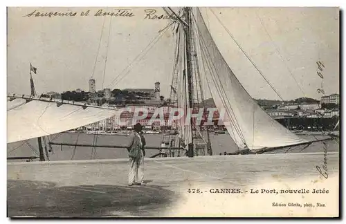 Ansichtskarte AK Bateau Peche Cannes Le port Nouvelle jetee