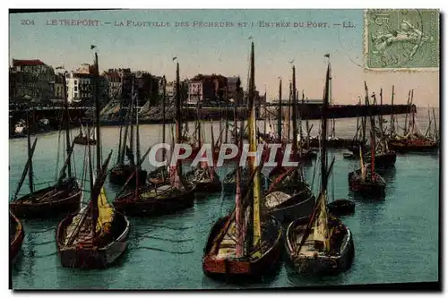 Cartes postales Bateau Peche Le Treport La flotille des pecheurs et l&#39entree du port