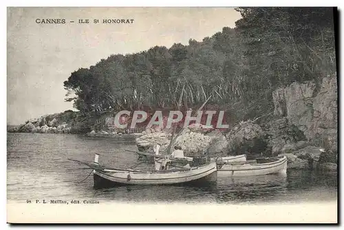 Cartes postales Bateau Peche Cannes Ile St Honorat