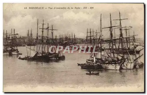 Cartes postales Bateau Peche Bordeaux Vue d&#39ensemble de la rade