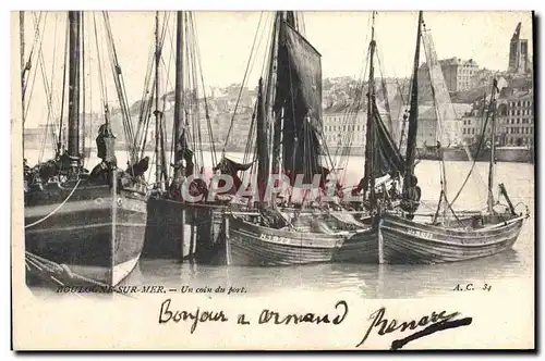 Cartes postales Bateau Peche Boulogne sur Mer Un coin du port