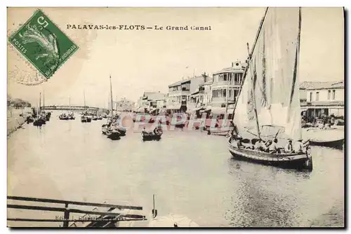 Cartes postales Bateau Peche Palavas les Flots Le grand canal