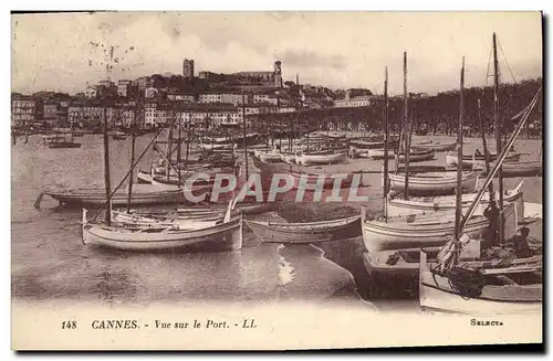 Ansichtskarte AK Bateau Peche Cannes Vue sur le port