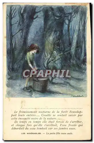 Ansichtskarte AK Fantaisie Illustrateur Poulbot Victor Hugo Les Miserables La petite fille toute seule