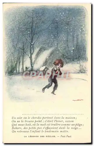 Ansichtskarte AK Fantaisie Illustrateur Poulbot Victor Hugo La legende des siecles Petit Paul