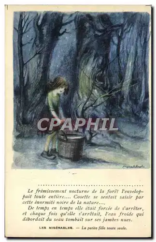 Ansichtskarte AK Fantaisie Illustrateur Poulbot Victor Hugo Les miserables La petite fille toute seule