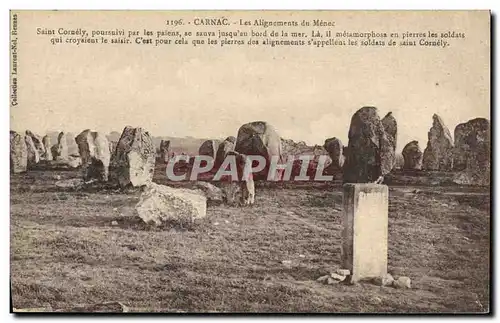 Ansichtskarte AK Menhir Dolmen Carnac Les alignements du Menec