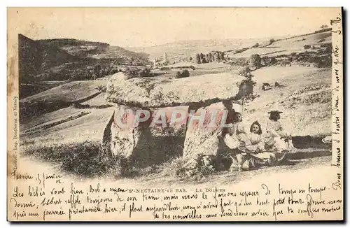 Ansichtskarte AK Menhir Dolmen St Nectaire le Bas Enfants