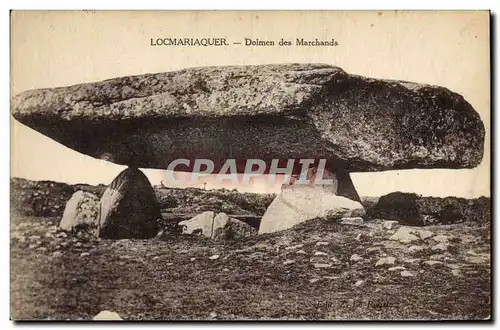 Ansichtskarte AK Menhir Dolmen Locmariaquer Dolmen des marchands